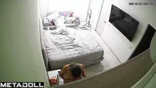 Amateur Ukrainian brunette fancy woman changes her wet and dirty panties before watching porn
