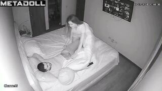 Dirty couple having sex in the living room hidden IP camera