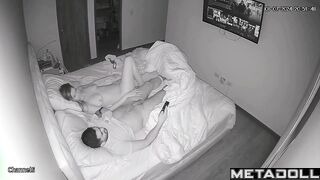 Dirty couple having sex in the living room hidden IP camera