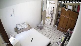 Naughty naked Portuguese brunette MILF masturbates while watching old/young porn