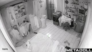 Chubby busty brunette wife rubs her vagina spy IP cam
