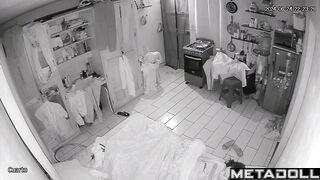 Chubby busty brunette wife rubs her vagina spy IP cam