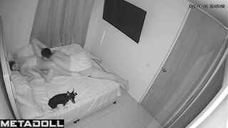 Busty French brunette MILF gets fucked hard by her husband real spy cam