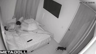 Busty French brunette MILF gets fucked hard by her husband real spy cam