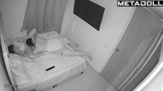 Busty French brunette MILF gets fucked hard by her husband real spy cam