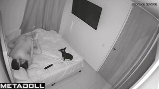 Busty French brunette MILF gets fucked hard by her husband real spy cam