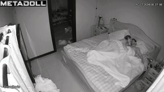 Young lovers fuck wildly in their bed spy cam