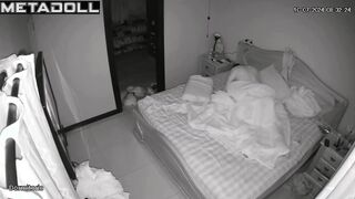 Young lovers fuck wildly in their bed spy cam