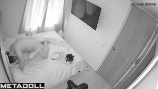 Real Romanian newly married couple having sex in the living room spy cam