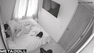 Real Romanian newly married couple having sex in the living room spy cam