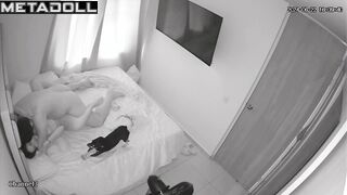 Real Romanian newly married couple having sex in the living room spy cam