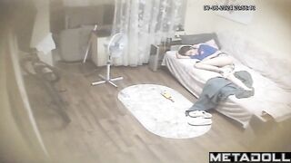 Single Romanian brunette doctor changes her dirty panties before going to sleep
