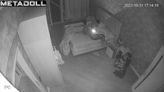 Amazing ass Norwegian brunette woman gives her husband a handjob voyeur cam