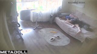 Naked Polish brunette mother changes her panties in her room