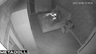 Naked Danish brunette student girl gets creampied hidden IP camera