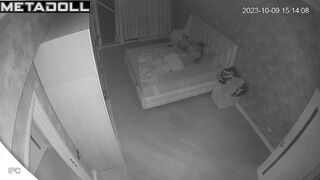 Naked Danish brunette student girl gets creampied hidden IP camera