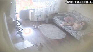 Horny Spanish brunette woman with small tits in sexy panties