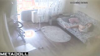 Horny Spanish brunette woman with small tits in sexy panties