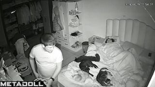 Amazing amateur British couple having sex in their messy room recording