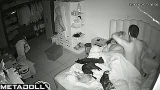Amazing amateur British couple having sex in their messy room recording