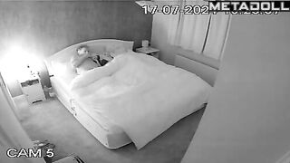 Perverse Norwegian brunette student girl sex in the bedroom real spy cam