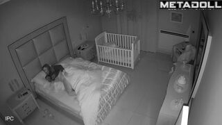 Chunky English brunette MILF fucks a young guy voyeur cam