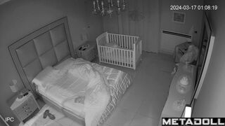 Chunky English brunette MILF fucks a young guy voyeur cam