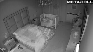 Chunky English brunette MILF fucks a young guy voyeur cam