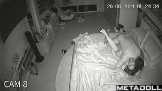 Newly married couple having sex in their bedroom hidden IP cam