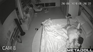 Newly married couple having sex in their bedroom hidden IP cam