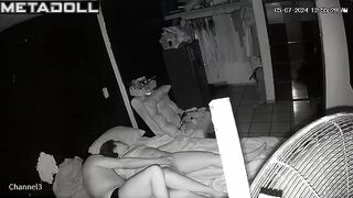 My friend's amazing parents having sex on their bed hard voyeur cam