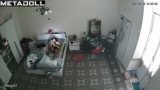 Innocent brunette step-mom masturbates in her bed online