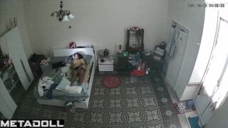Innocent brunette step-mom masturbates in her bed online