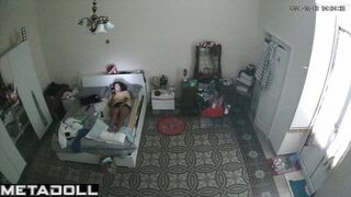 Innocent brunette step-mom masturbates in her bed online