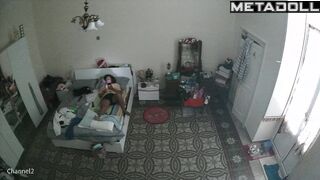 Innocent brunette step-mom masturbates in her bed online