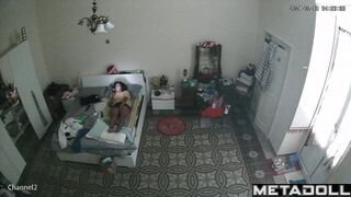 Innocent brunette step-mom masturbates in her bed online