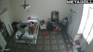 Innocent brunette step-mom masturbates in her bed online