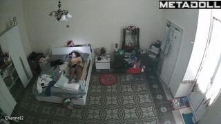 Innocent brunette step-mom masturbates in her bed online