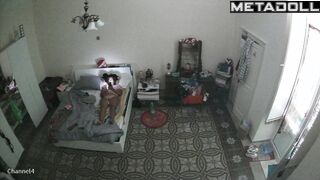 Big tits Spanish brunette woman fingers her pussy while watching black porn