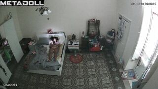 Big tits Spanish brunette woman fingers her pussy while watching black porn