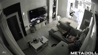 Big ass brunette woman has strong orgasms while fingering voyeur IP cam