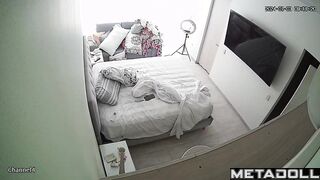 Horny Swedish brunette bar dancer changes her dirty panties to go out to a party