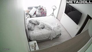 Horny Swedish brunette bar dancer changes her dirty panties to go out to a party
