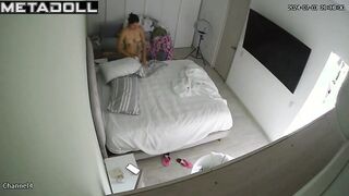 Old Welsh brunette fancy girl changes her new panties after taking a shower