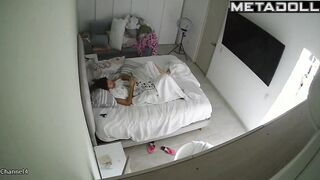 Old Welsh brunette fancy girl changes her new panties after taking a shower