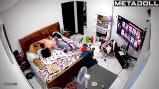My friend's parents having sex in their messy room spy cam