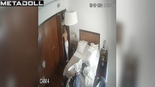 Lesbian Canadian blonde belly dancer changes her dirty panties alone