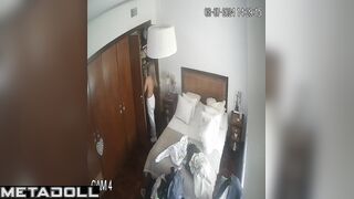 Lesbian Canadian blonde belly dancer changes her dirty panties alone