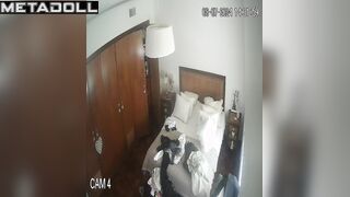 Lesbian Canadian blonde belly dancer changes her dirty panties alone