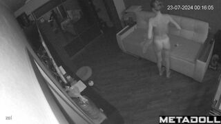 Big tits Scottish blonde fancy woman changes her clothes before watching porn